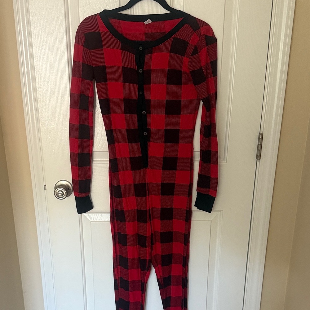 Old Navy Red and Black Plaid Onesie